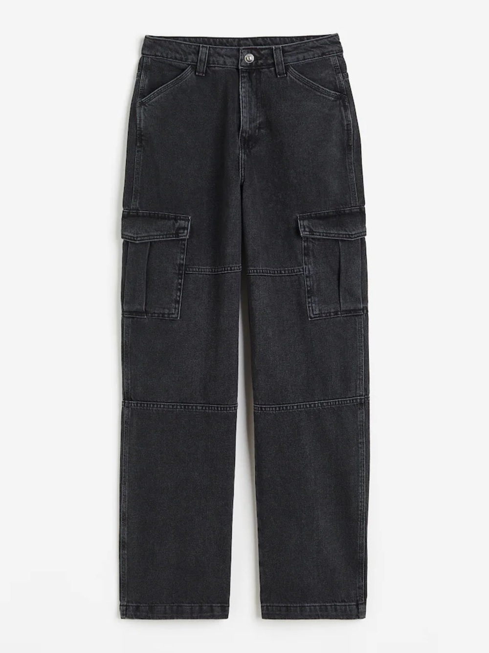 H&M Black Denim Cargo Jeans Women’s Size 8